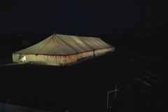 The beer and bands marquee at night